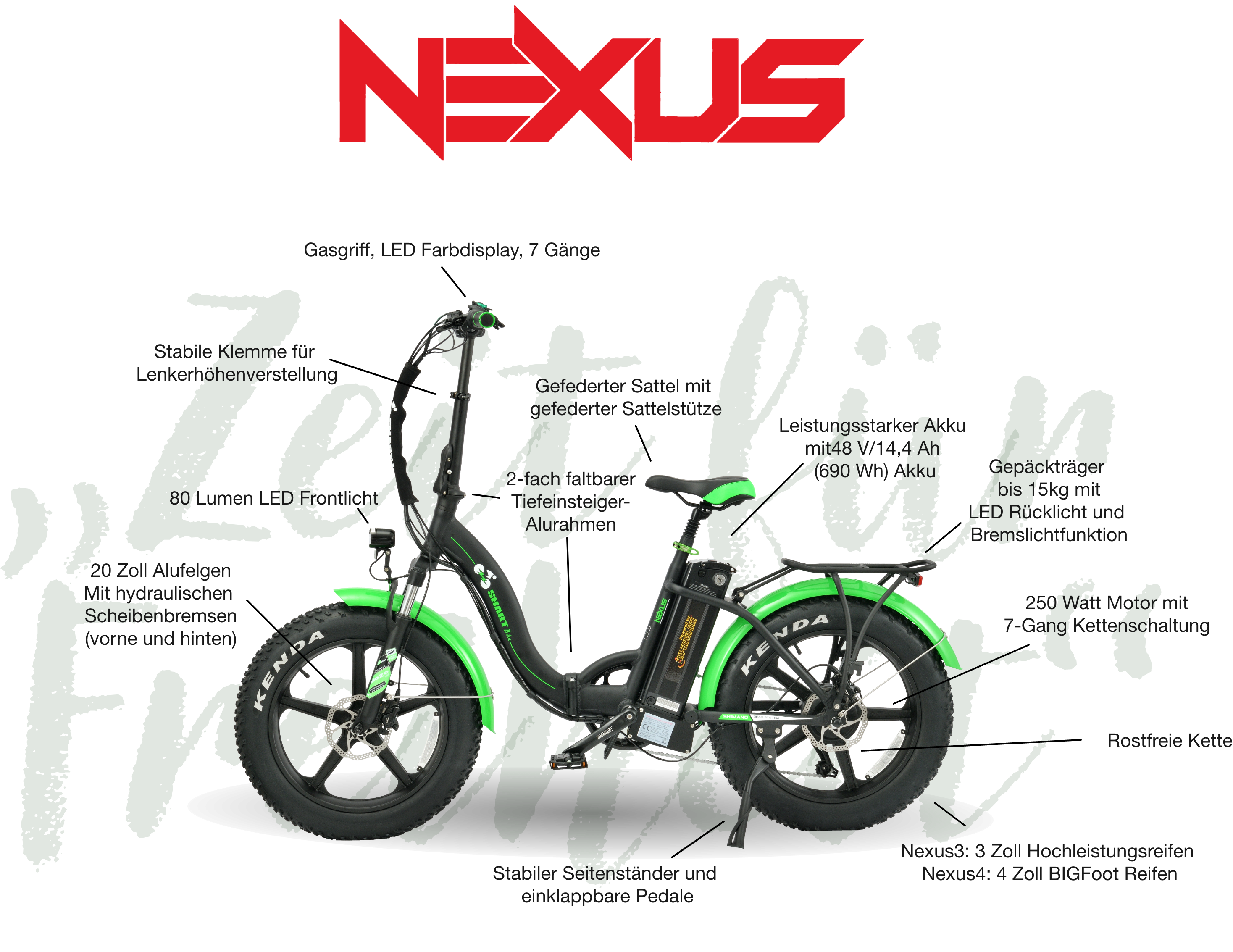 Mit dem Kauf eines Pedelec von My-Travel-Bike bekommen Sie neben der technisch hochwertigen Ausstattung gratis unser Rundum-Sorglos-Paket dazu. Es beinhaltet eine tolle große Tasche für den Gepäckträger, Getränkehalter, ein Zahlenschloß, eine hochwertige Regenschutzhülle bzw. eine Tragetasche, ein Handyhalter, ein Schlüsselanhänger und für alle Fälle eine Werkzeugtasche mit Minipumpe.   Onlinekäufern erstatten wir zwei Mal bis zu 50 Euro Werkstattkosten, falls Sie nach Kauf oder in der 2-jährigen Garantiezeit unerwarteten Einstellbedarf haben.